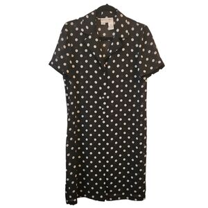 Betsy's Things Vintage Short Sleeve Polka Dot Dress Black/White Size 6 Petite